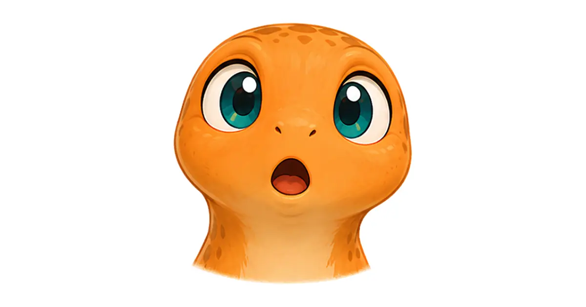 Mandra, a mascote da FalaMandra, de boca aberta, no meio de uma fala